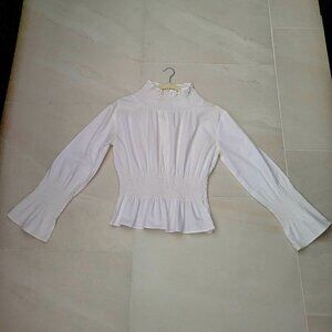 OOTN  100% Cotton White Long Sleeve  Shirt . Size L
